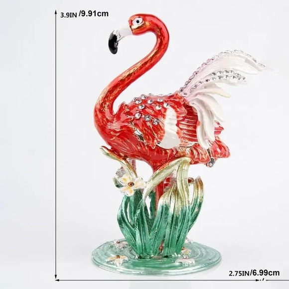 Bejeweled Pink Flamingo Trinket Box New‎ - Picture 3 of 6